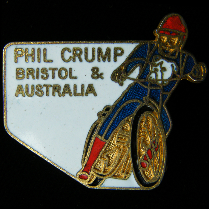 Phil Crump Speedway lapel badge