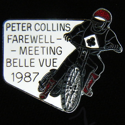 Peter Collins Speedway lapel badge