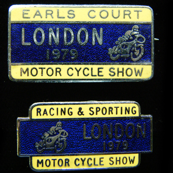 Racing & Sporting Motor Cycle Show 1979 Lapel badge