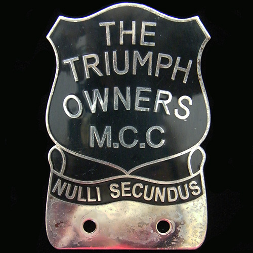 Triumph Owners M.C.C Car badge