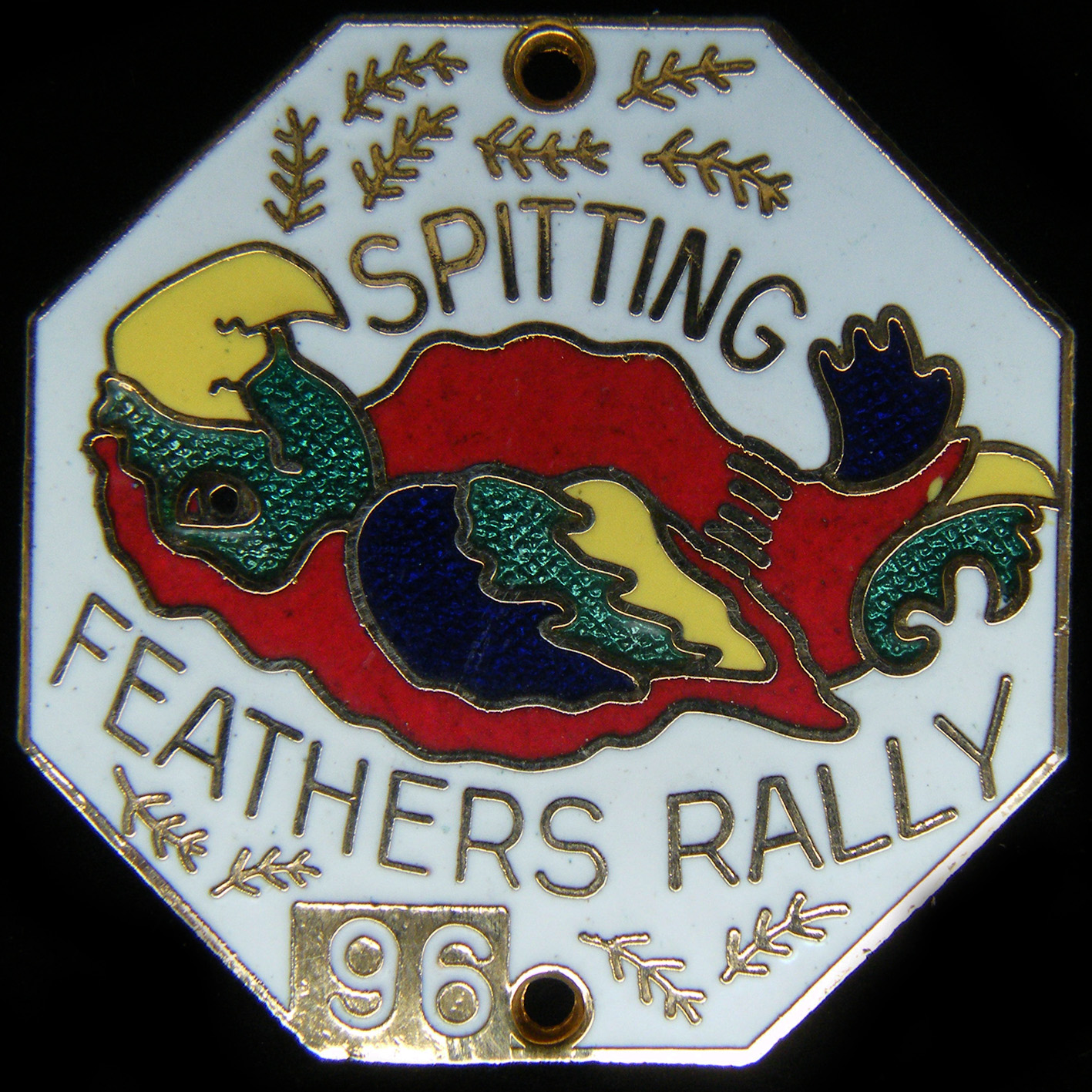 Spitting Feathers Rally pin badge