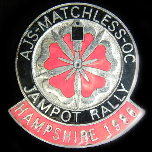 AJS Matchless Jampot Rally pin badge