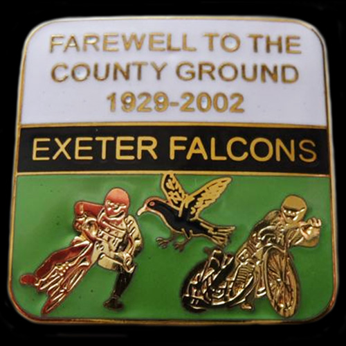 Exeter Speedway lapel badge