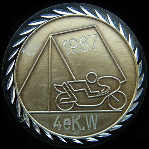 4eK.W  Camping / Rally / Racing Lapel Badge 1987