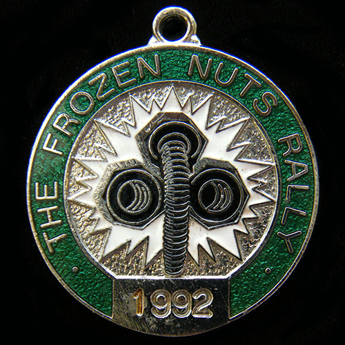 Frozen Nuts Rally pin badge