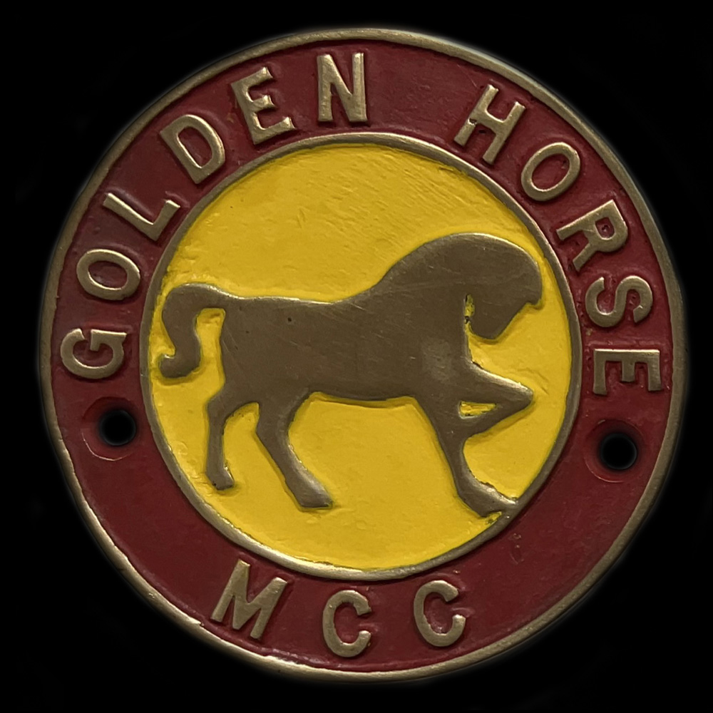 Golden Horse Motor Cycle Club car badge