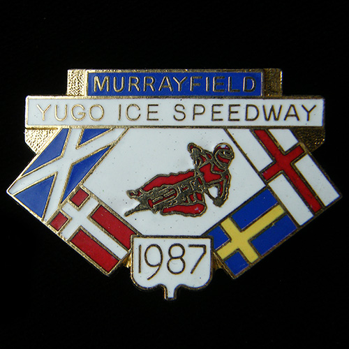 1987 Ice Speedway pin badge