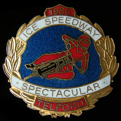 1986 Ice Speedway pin badge