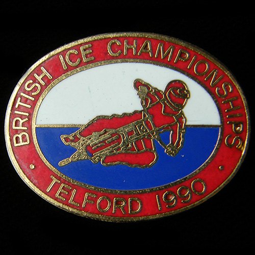 1990 Ice Speedway pin badge