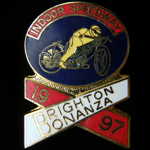 Indoor Speedway pin badge