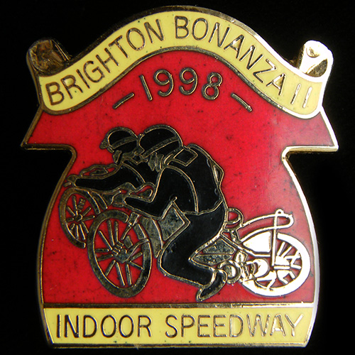 Indoor Speedway pin badge