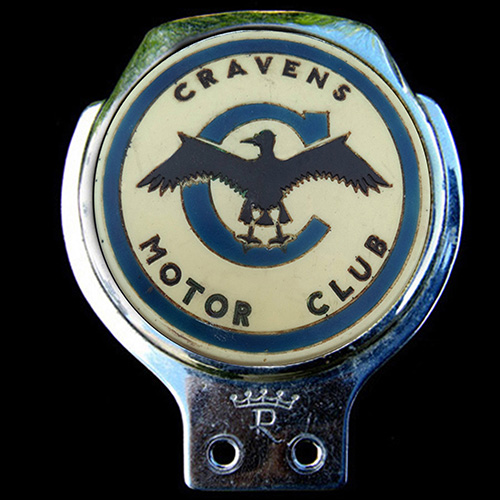  Cravens Motor Club car badge
