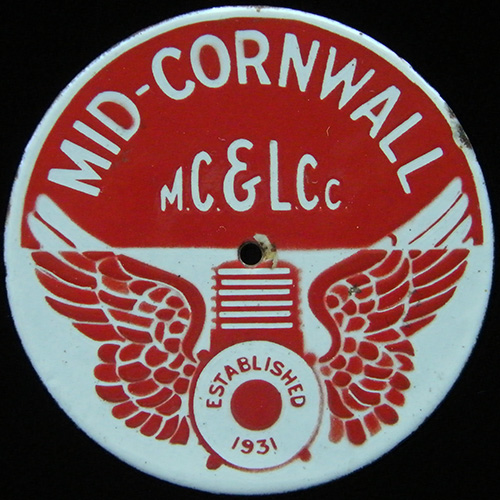 Mid Cornwall Motor Cycle & Light Car Club car badge