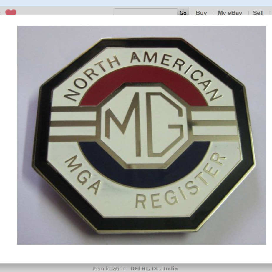 Fake/Repo M.G. Car Badge