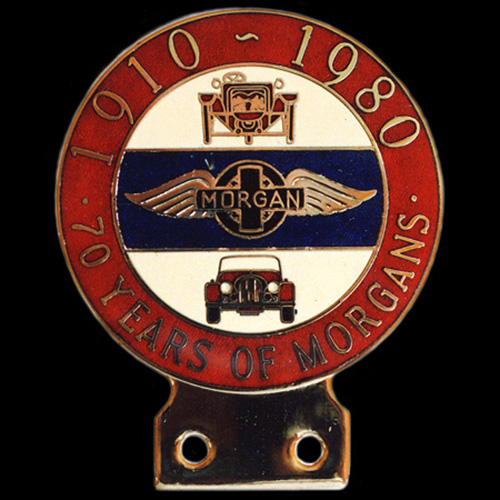 Morgan. 70 Years of Morgan “1910- 1980”  Car Badge