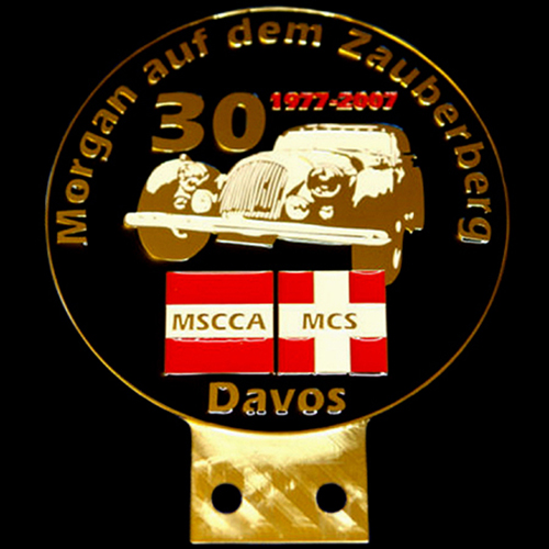 Morgan auf dem Zauberberg Davos 30 1977 - 2007 Morgan Car Badge