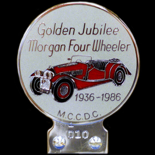 Golden Jubilee Morgan Four Wheeler 1936-1986 Car Badge