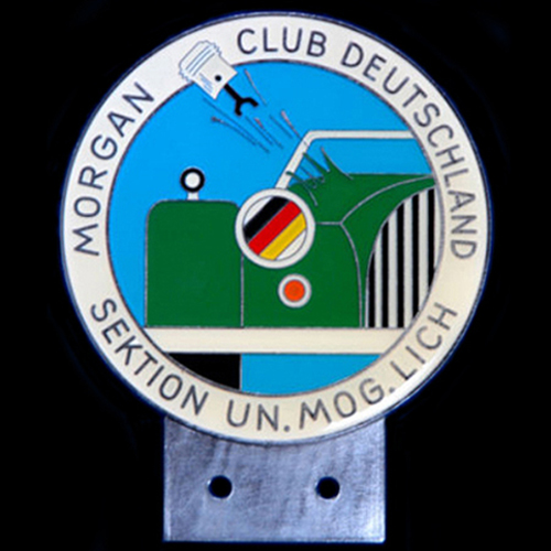 Morgan Club deutschland Sektion Un.Mog.Lich Car Badge
