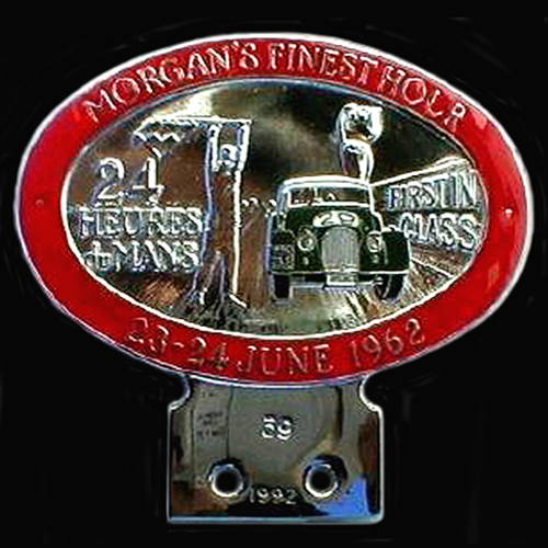 Morgans Finest Hour 23-24 June 1962 Car Badge