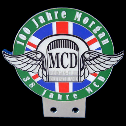 100 Jahre Morgan 38 Jahre  Morgan Club Deutschland Car Badge