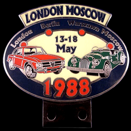 London Moscow 1988 Morgan Car Badge