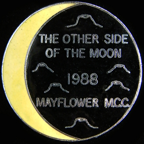 Other side of the Moon Rally pin badge