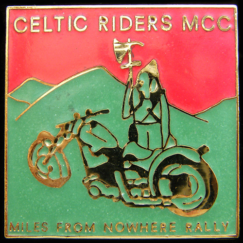 Miles from Nowhere Rally pin badge