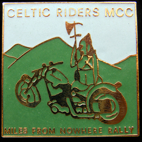 Miles from Nowhere Rally pin badge