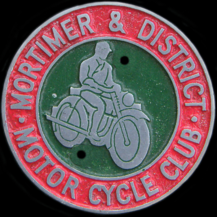 Mortimer & District Motor Cycle Club car badge