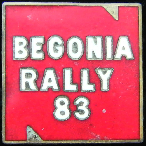 Begonia Rally Norton Rally pin badge
