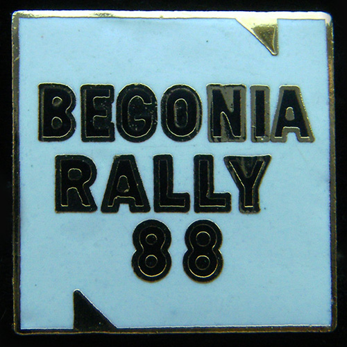 Begonia Rally Norton Rally pin badge