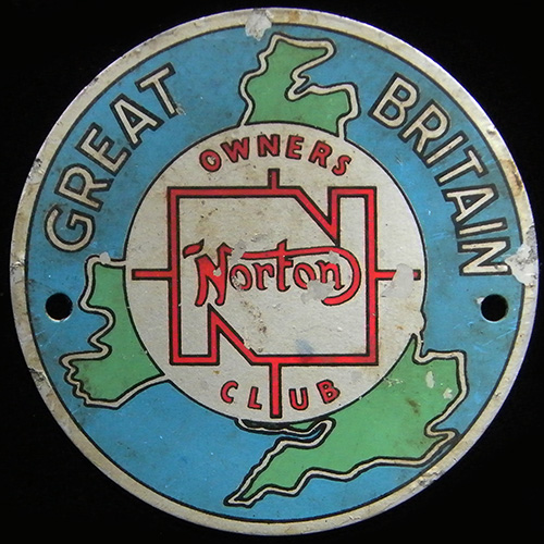 Norton Owners Club Machine badge