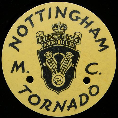 Nottingham Tornado M C car badge