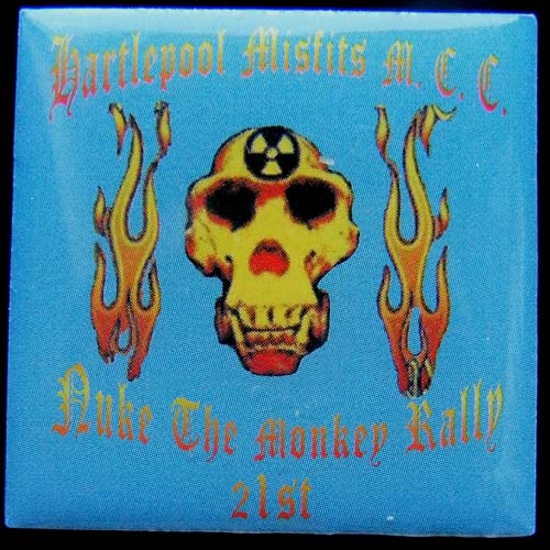 Nuke the Monkey Rally pin badge