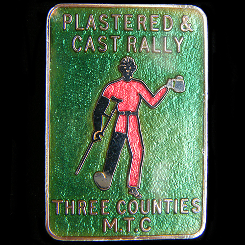 Plastered & Cast Rally pin badge