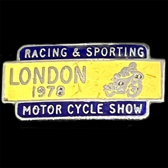 Racing & Sporting Motor Cycle Show 1978 Lapel badge