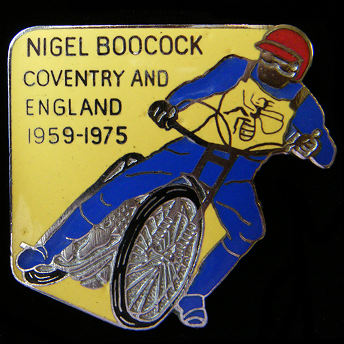Nigel Boocock Speedway lapel badge