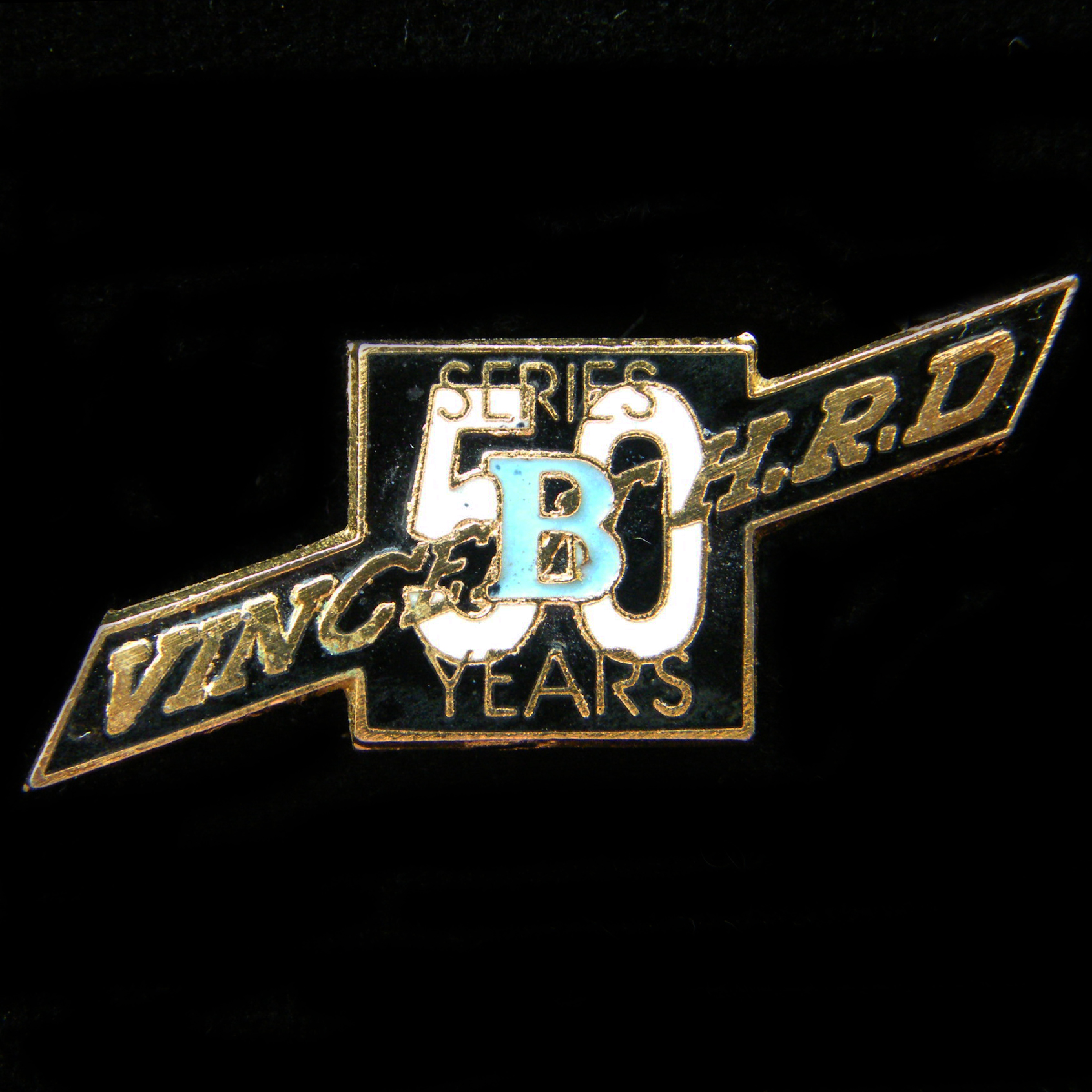 Vincent 50 Years pin badge