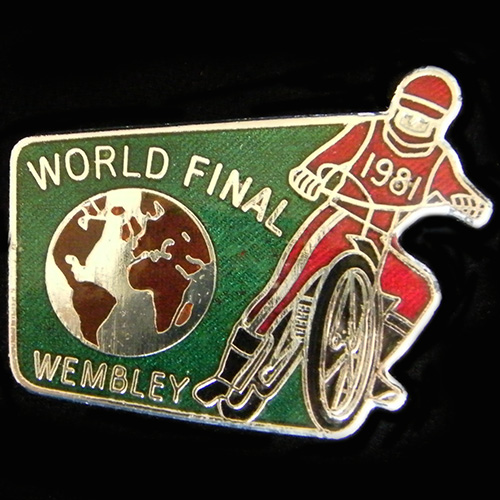 World Final Speedway lapel badge