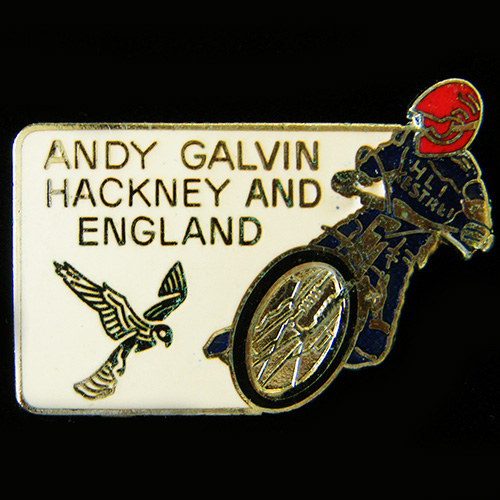Andy Galvin Speedway lapel badge