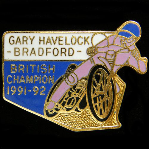 Gary Havelock Speedway lapel badge