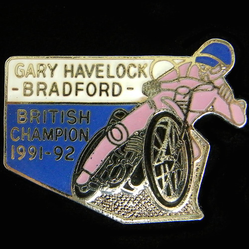 Gary Havelock Speedway lapel badge