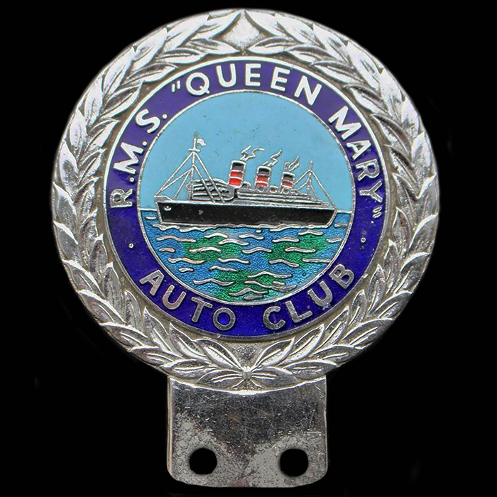 R.M.S. "Queen Mary" Auto Club Car Badge