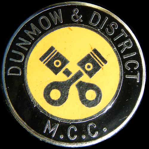 Dunmow & District Motor Cycle Club lapel badge