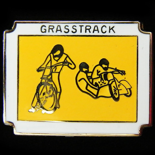 Grass Track pin badge