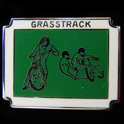 Grass Track pin badge