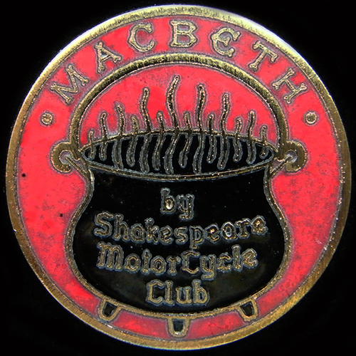 Shakespeare Motor Cycle Club Rally pin badge