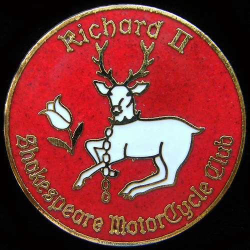 Shakespeare Motor Cycle Club Rally pin badge