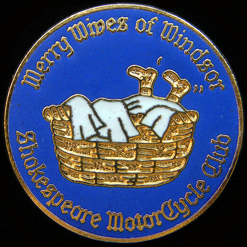 Shakespeare Motor Cycle Club Rally pin badge