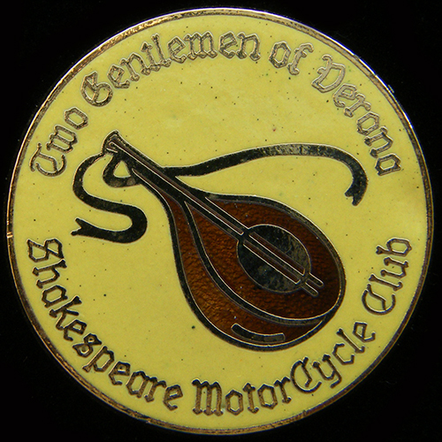 Shakespeare Motor Cycle Club Rally pin badge